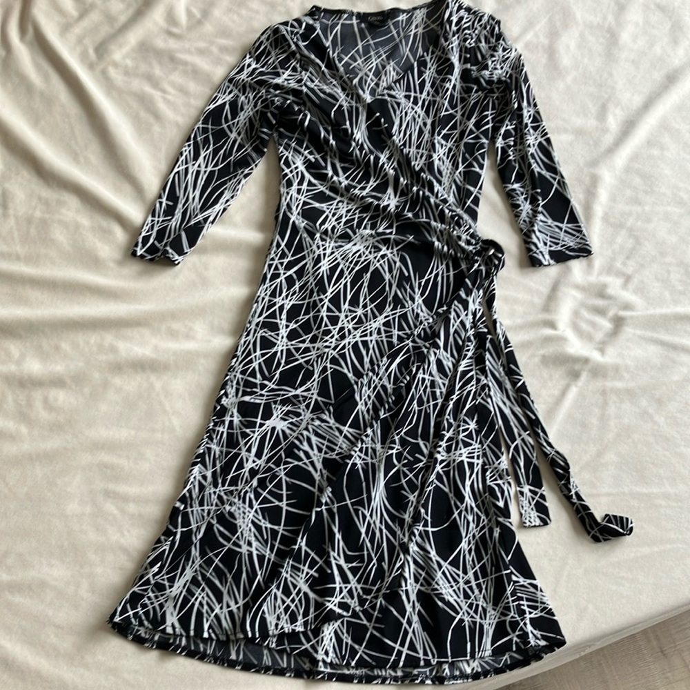 Black and White Wrap Dress